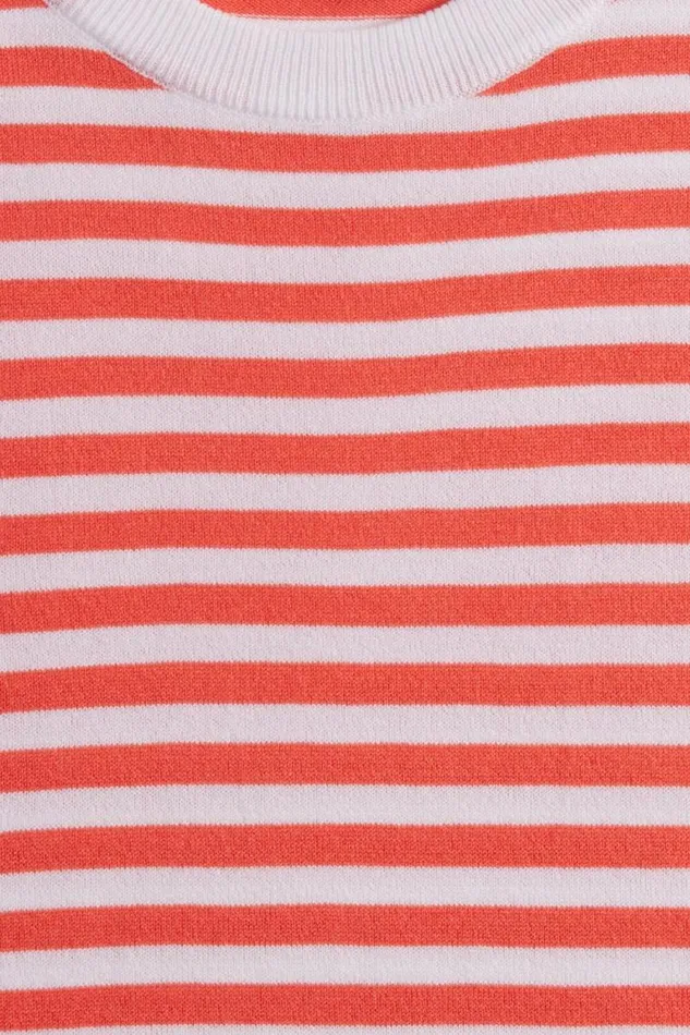 Mens Paul Stuart Polos and TShirts Stripe Knit Short Sleeve Crewneck Redwhite Mens Paul Stuart Polos and TShirts Stripe Knit Short Sleeve Crewneck Redwhite