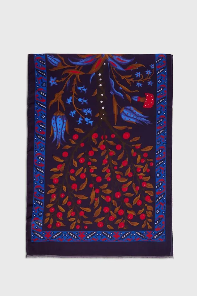 Mens Paul Stuart Scarves Floral Print Scarf Blackblue Mens Paul Stuart Scarves Floral Print Scarf Blackblue