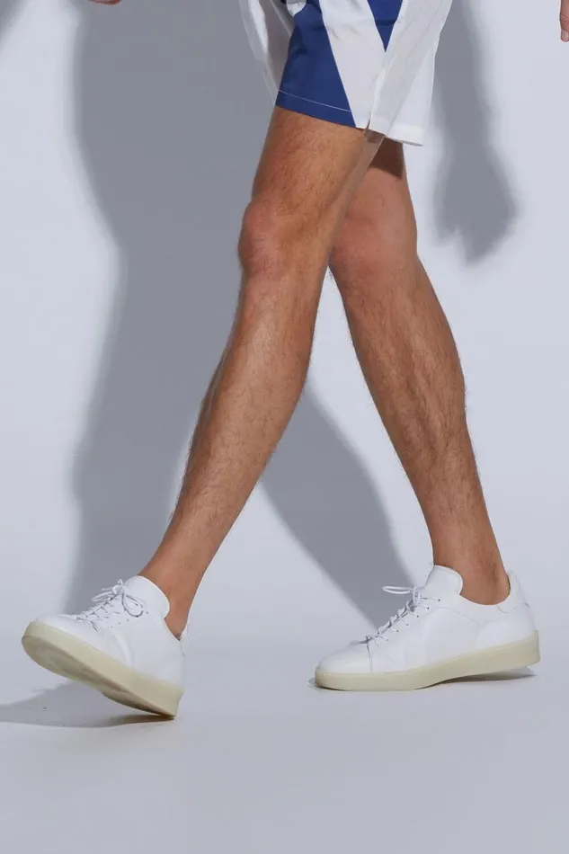 Mens Paul Stuart Sneakers Boston Leather Derby White Mens Paul Stuart Sneakers Boston Leather Derby White