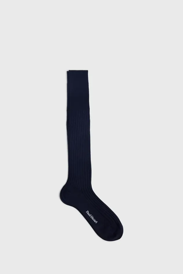 Mens Paul Stuart Socks All Year Wool Dress Sock Navy