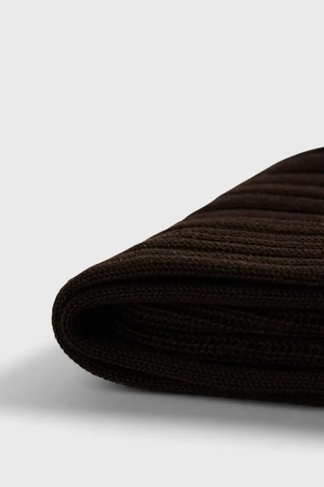 Mens Paul Stuart Socks Classic Cotton Ribbed Sock Brown Mens Paul Stuart Socks Classic Cotton Ribbed Sock Brown