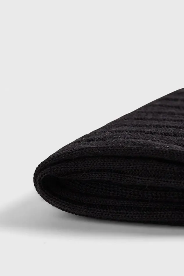 Mens Paul Stuart Socks Classic Merino Wool Ribbed Sock Black Mens Paul Stuart Socks Classic Merino Wool Ribbed Sock Black