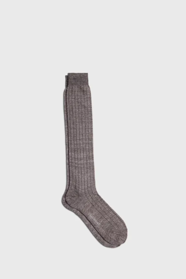 Mens Paul Stuart Socks Linen Mlange Sock Light Brown