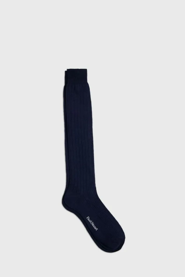 Mens Paul Stuart Socks Linen Mlange Sock Navy