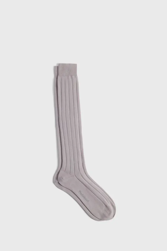 Mens Paul Stuart Socks Pima Cotton Wide Rib Sock Ecru