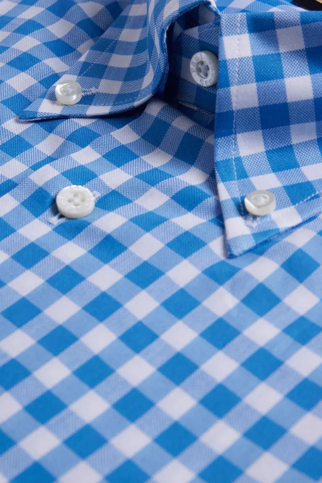 Mens Paul Stuart Sport Shirts Cotton Gingham Sport Shirt Blue Mens Paul Stuart Sport Shirts Cotton Gingham Sport Shirt Blue