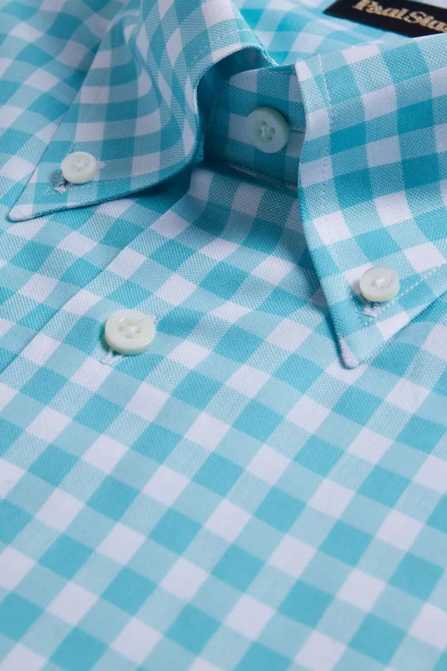 Mens Paul Stuart Sport Shirts Cotton Gingham Sport Shirt Mint Mens Paul Stuart Sport Shirts Cotton Gingham Sport Shirt Mint