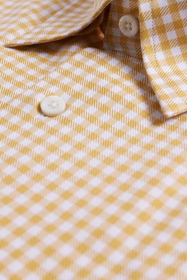 Mens Paul Stuart Sport Shirts Gingham Check Twill Sport Shirt Yellow Mens Paul Stuart Sport Shirts Gingham Check Twill Sport Shirt Yellow