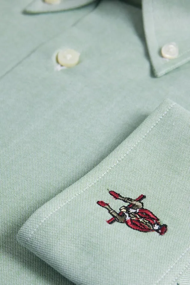 Mens Paul Stuart Sport Shirts Oxford Logo Sport Shirt Green Mens Paul Stuart Sport Shirts Oxford Logo Sport Shirt Green