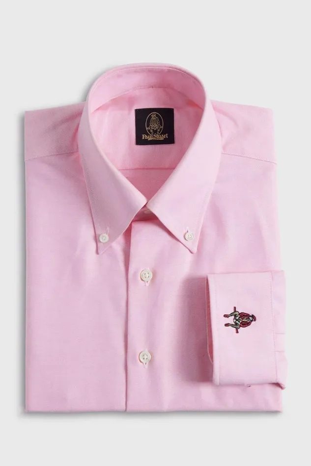 Mens Paul Stuart Sport Shirts Oxford Logo Sport Shirt Red
