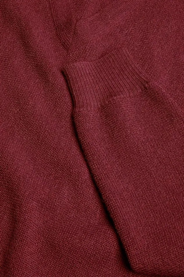 Mens Paul Stuart Sweaters Classic Alpaca Links VNeck Sweater Burgundy
