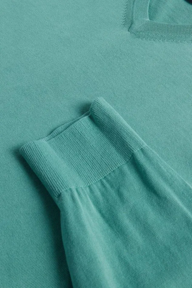 Mens Paul Stuart Sweaters Fine Gauge Cotton VNeck Sweater Sage Mens Paul Stuart Sweaters Fine Gauge Cotton VNeck Sweater Sage