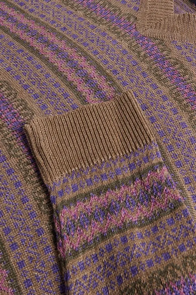 Mens Paul Stuart Sweaters Linen Fair Isle Vneck Sweater Natural Mens Paul Stuart Sweaters Linen Fair Isle Vneck Sweater Natural