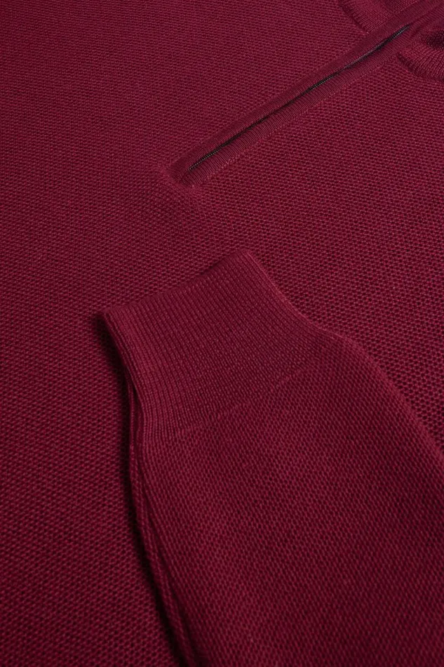 Mens Paul Stuart Sweaters Merino Wool Quarter Zip Pullover Wine Mens Paul Stuart Sweaters Merino Wool Quarter Zip Pullover Wine