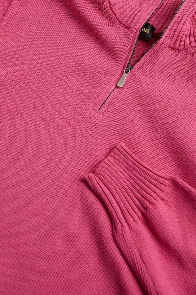 Mens Paul Stuart Sweaters Quarter Zip Sweater Bright Pink Mens Paul Stuart Sweaters Quarter Zip Sweater Bright Pink