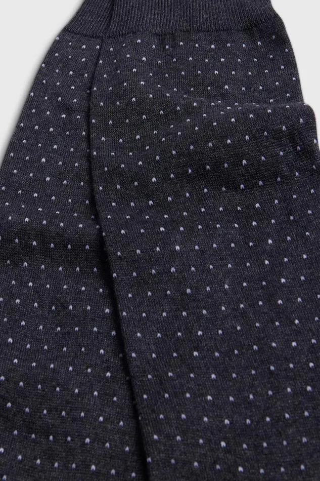 Mens Paul Stuart The Cashmere Shop Pindot Dress Sock Grey Mens Paul Stuart The Cashmere Shop Pindot Dress Sock Grey