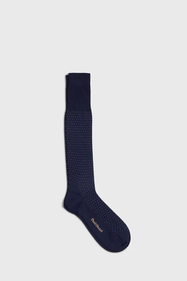 Mens Paul Stuart The Cashmere Shop Pindot Dress Sock Navy Mens Paul Stuart The Cashmere Shop Pindot Dress Sock Navy