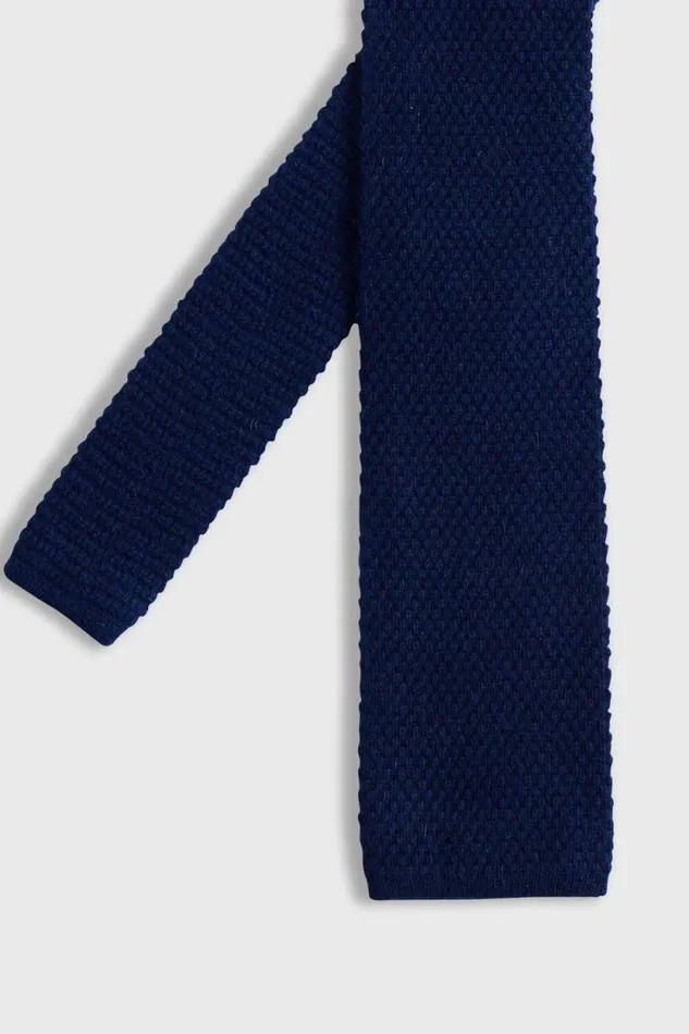 Mens Paul Stuart Ties Cashmere Knit Tie Navy