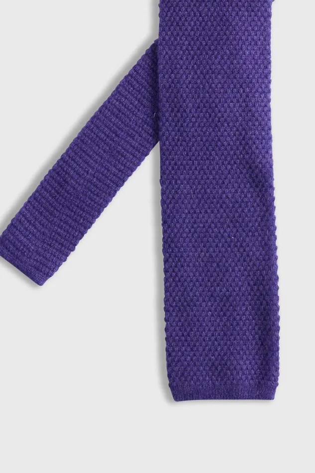 Mens Paul Stuart Ties Cashmere Knit Tie Purple