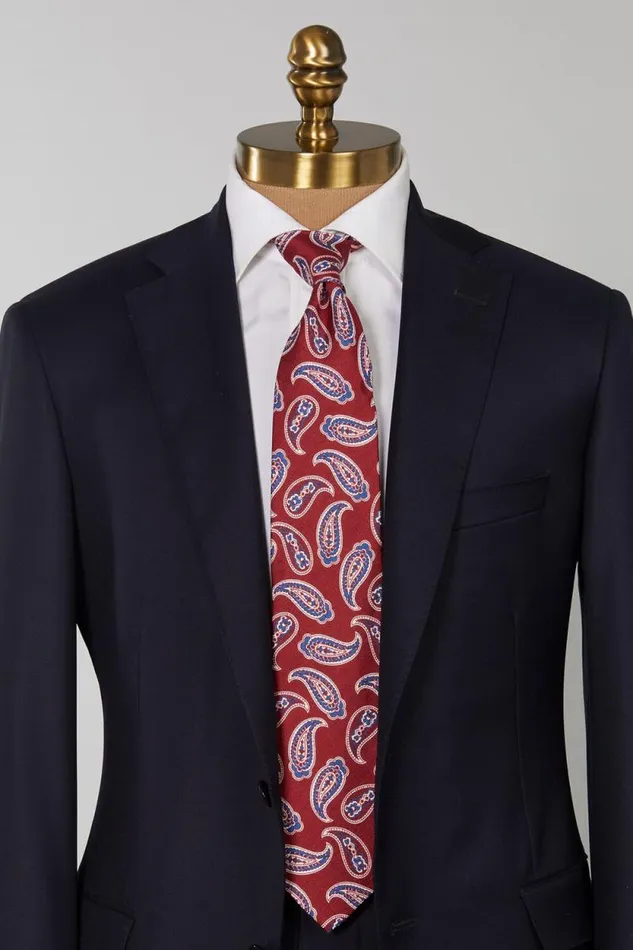 Mens Paul Stuart Ties Linen and Silk Summer Paisley Tie Red Mens Paul Stuart Ties Linen and Silk Summer Paisley Tie Red