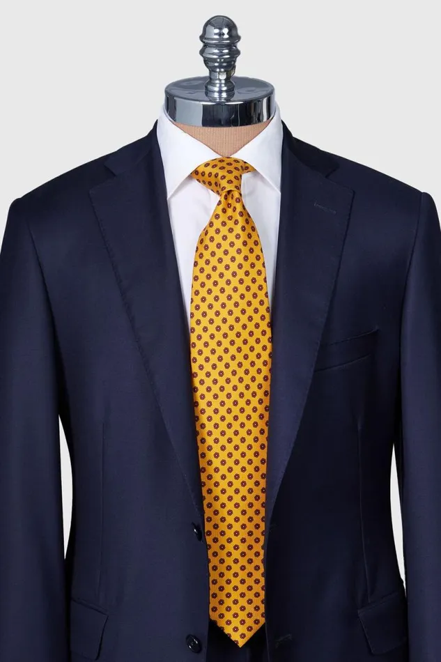 Mens Paul Stuart Ties Printed Silk Floral Tie Cream Mens Paul Stuart Ties Printed Silk Floral Tie Cream