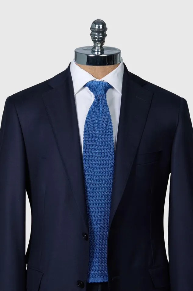 Mens Paul Stuart Ties Silk Knit Tie Light Blue