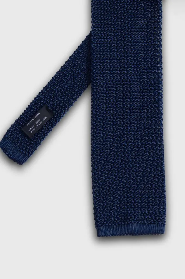 Mens Paul Stuart Ties Silk Knit Tie Navy