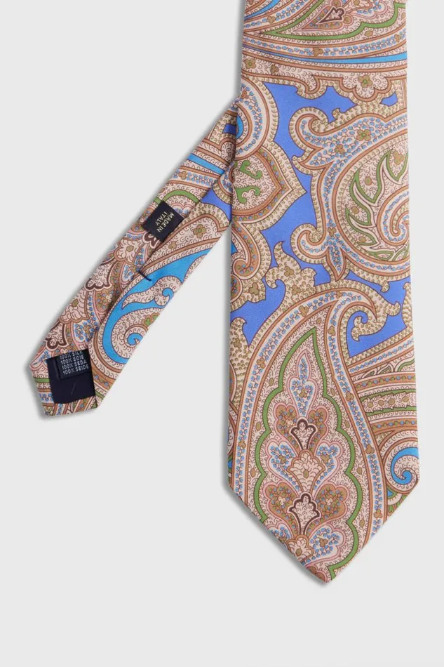 Mens Paul Stuart Ties Silk Paisley Tie Blue