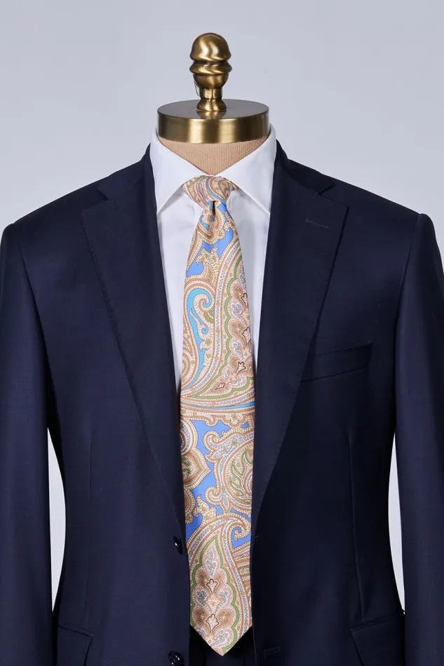 Mens Paul Stuart Ties Silk Paisley Tie Blue Mens Paul Stuart Ties Silk Paisley Tie Blue