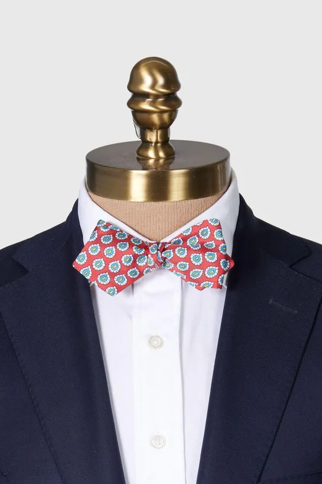 Mens Paul Stuart Ties Silk Twill Tossed Paisley Bow TIe Red Mens Paul Stuart Ties Silk Twill Tossed Paisley Bow TIe Red