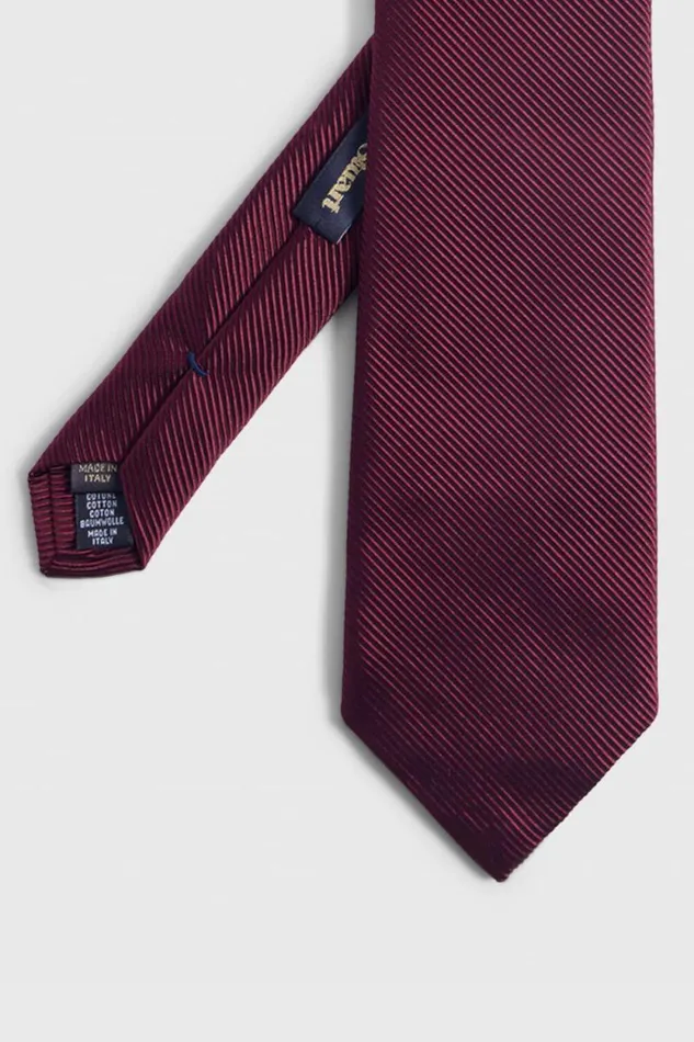 Mens Paul Stuart Ties Solid Mogador Tie Burgundy