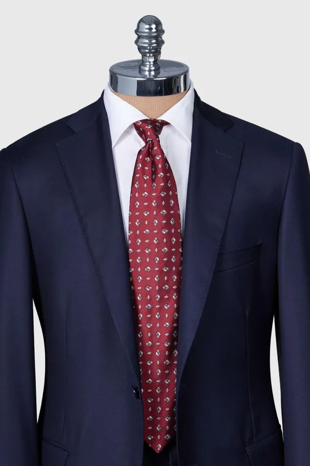 Mens Paul Stuart Ties Woven Silk Diamond Deco Tie Red Mens Paul Stuart Ties Woven Silk Diamond Deco Tie Red