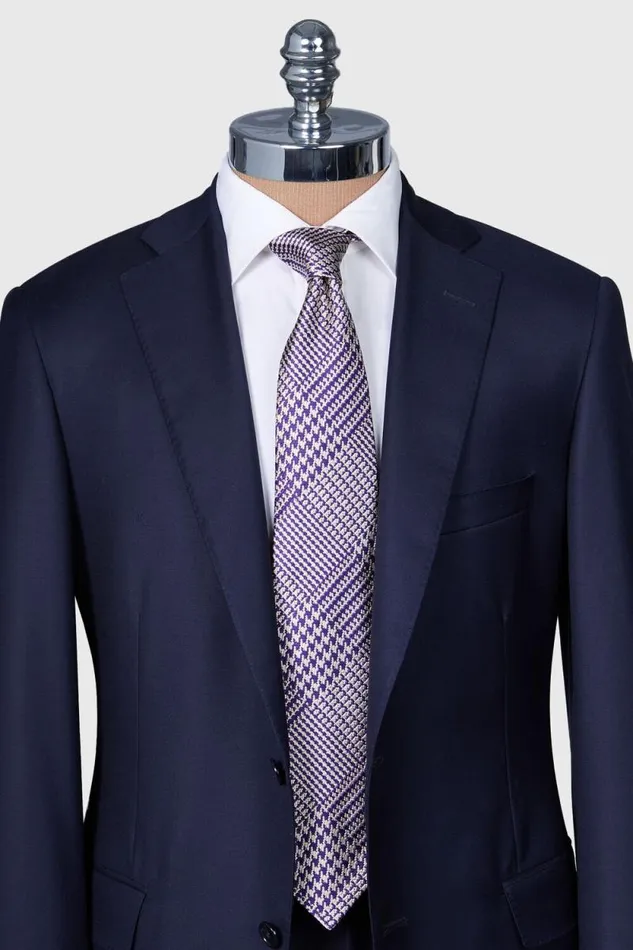 Mens Paul Stuart Ties Woven Silk Glen Plaid Tie Purple Mens Paul Stuart Ties Woven Silk Glen Plaid Tie Purple