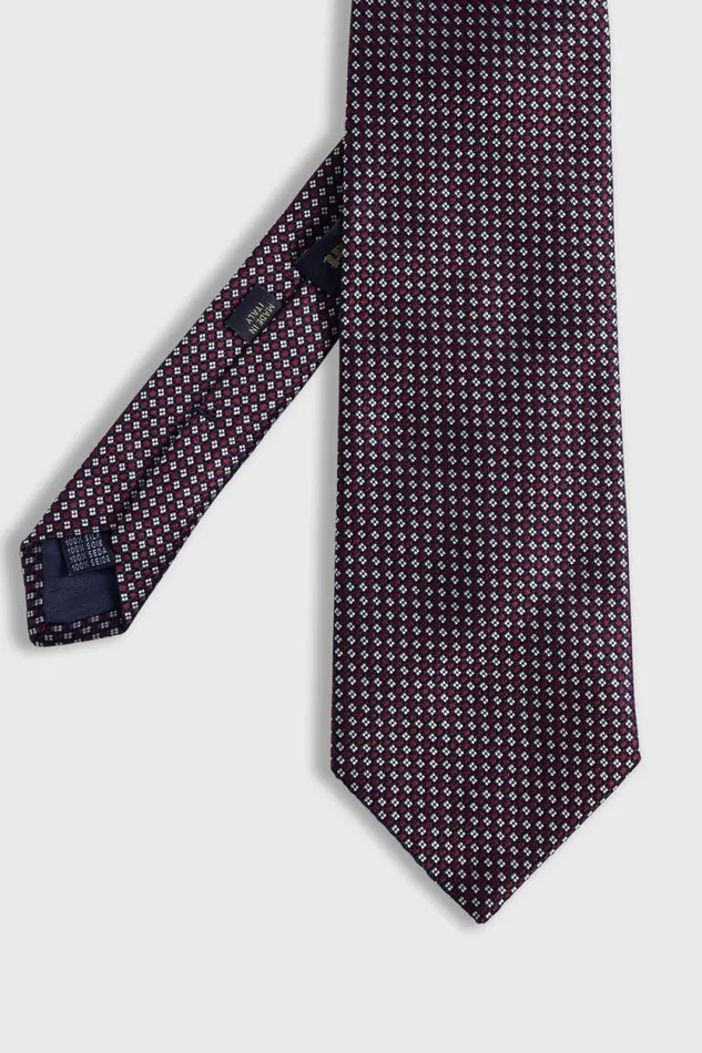 Mens Paul Stuart Ties Woven Silk Micro Jacquard Tie Red
