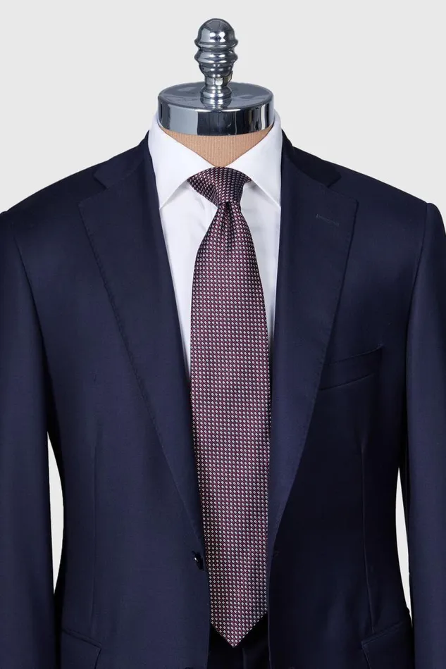 Mens Paul Stuart Ties Woven Silk Micro Jacquard Tie Red Mens Paul Stuart Ties Woven Silk Micro Jacquard Tie Red