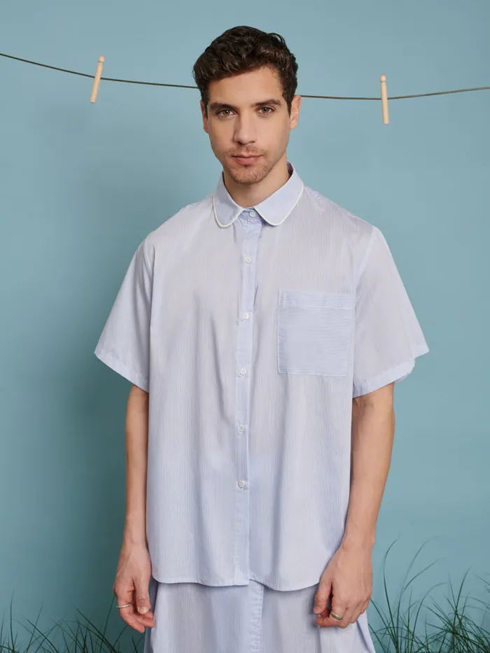 Menswear Shirts Sister Jane Cameron Pinstripe Boxy Shirt Baby Blue Stripes