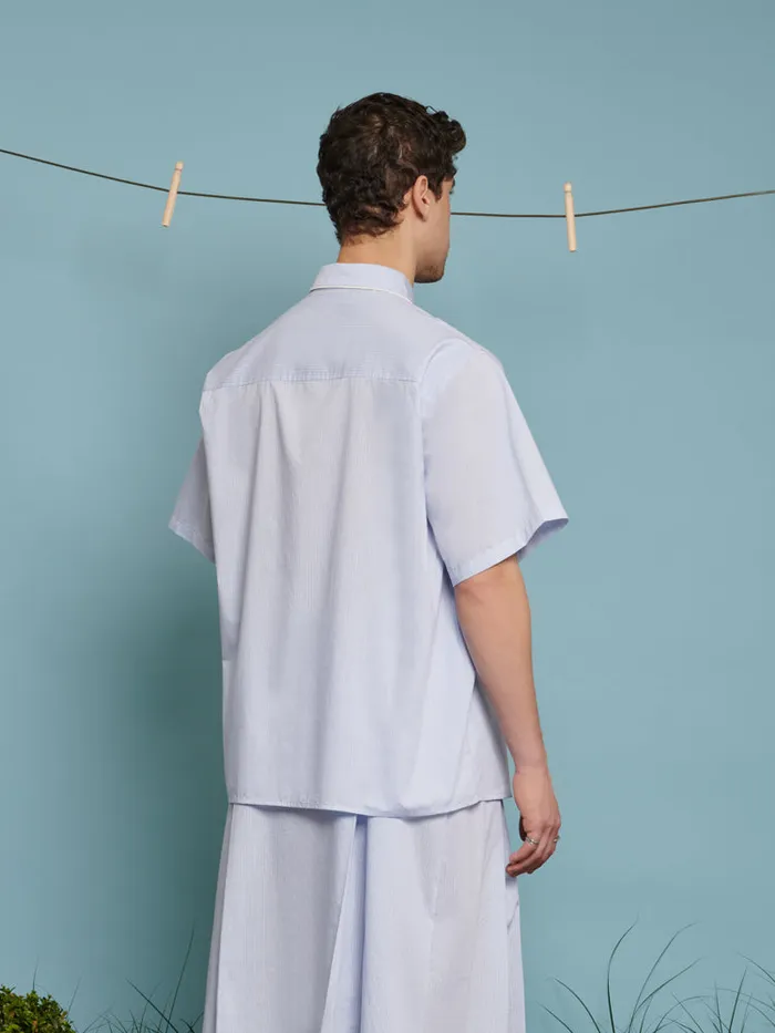 Menswear Shirts Sister Jane Cameron Pinstripe Boxy Shirt Baby Blue Stripes