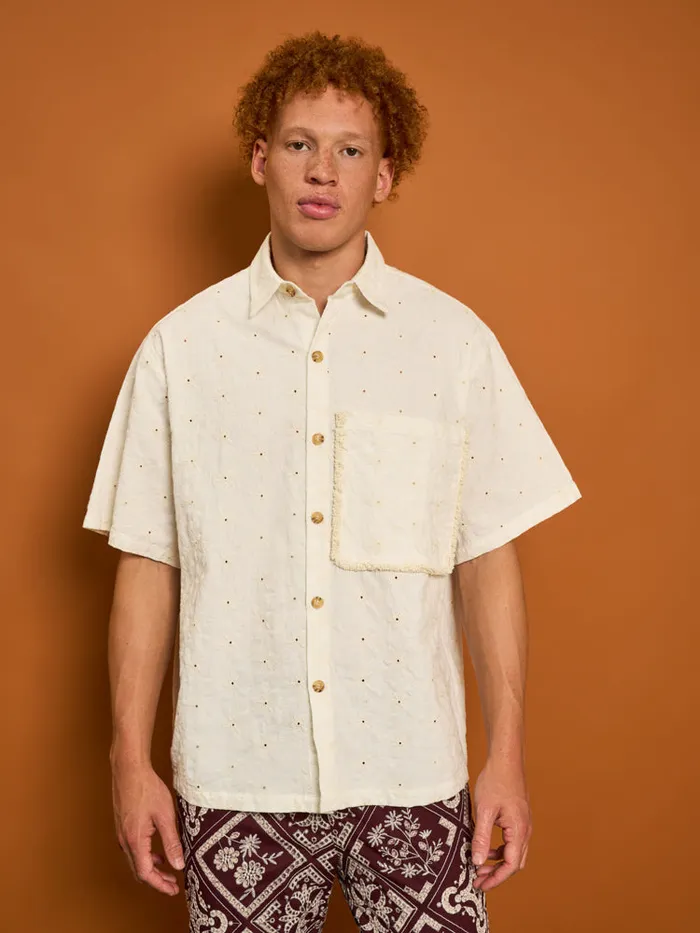 Menswear Shirts Sister Jane Cole Fray Boxy Shirt Pearled Cream