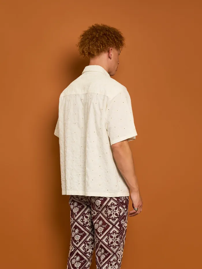 Menswear Shirts Sister Jane Cole Fray Boxy Shirt Pearled Cream