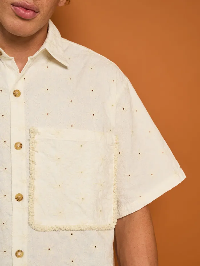 Menswear Shirts Sister Jane Cole Fray Boxy Shirt Pearled Cream