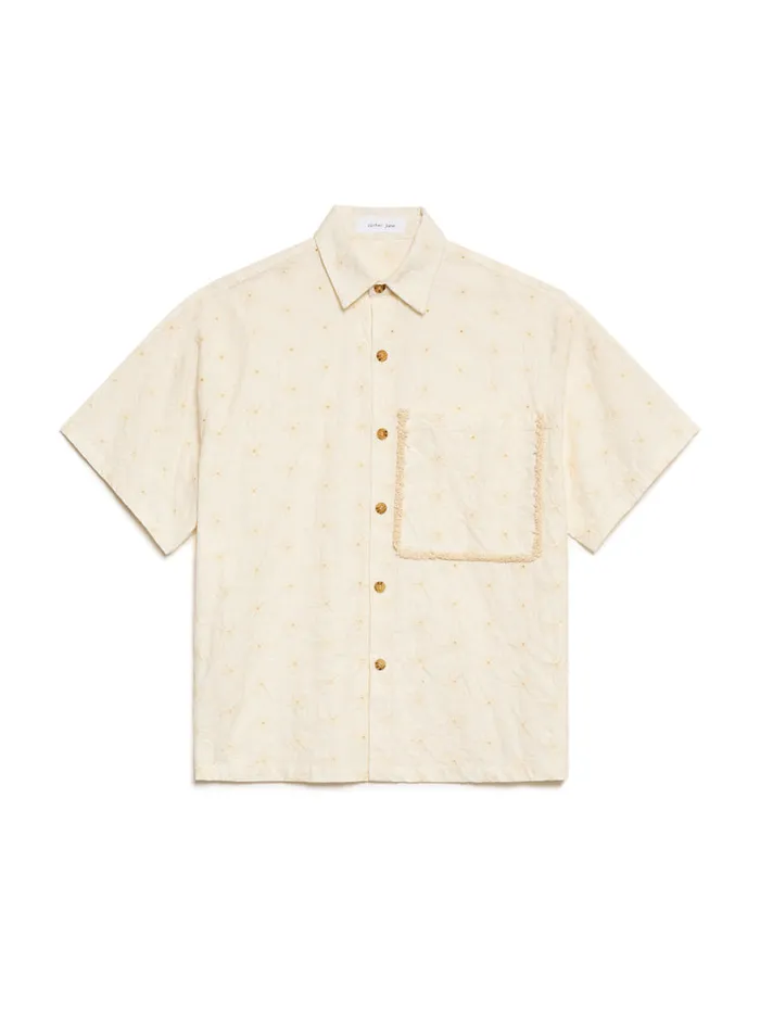 Menswear Shirts Sister Jane Cole Fray Boxy Shirt Pearled Cream