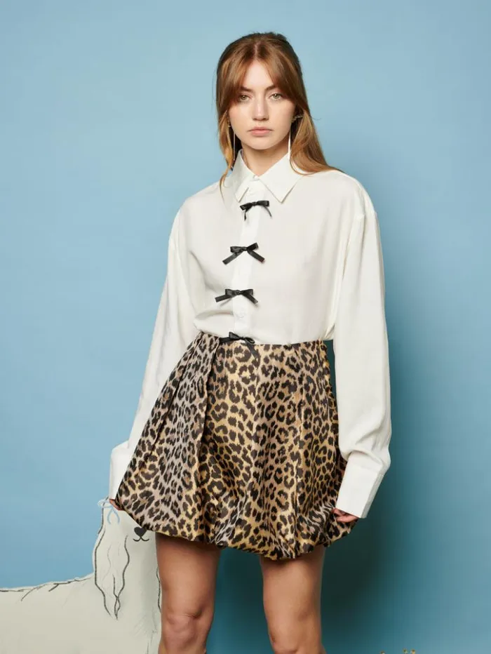 Menswear Shirts Sister Jane Fella Bow Shirt Pearled Ivory