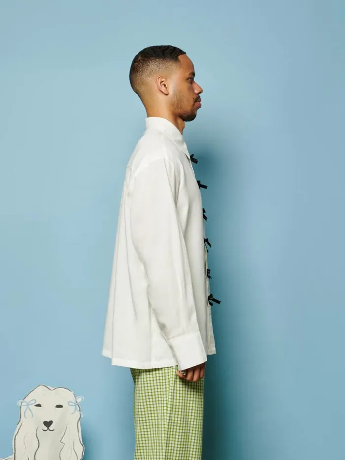Menswear Shirts Sister Jane Fella Bow Shirt Pearled Ivory