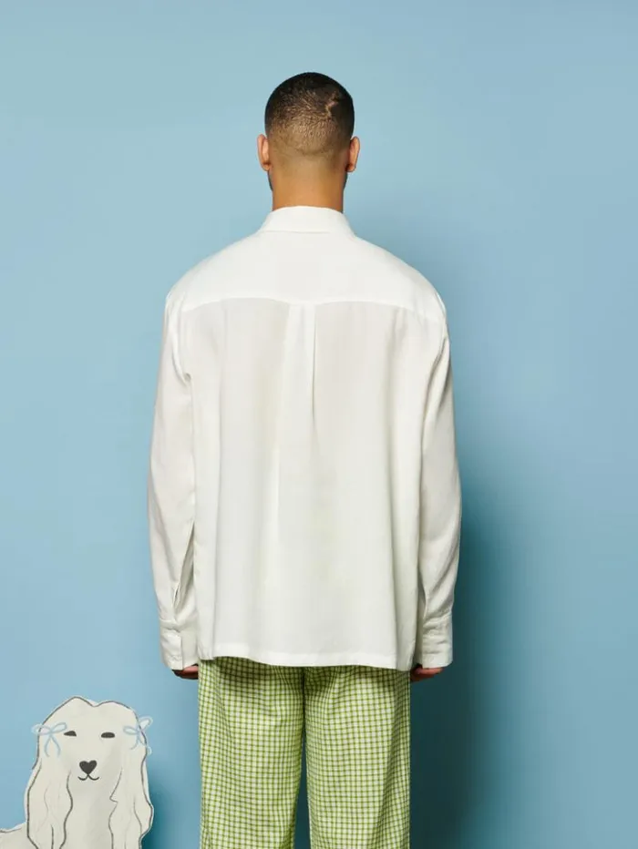 Menswear Shirts Sister Jane Fella Bow Shirt Pearled Ivory