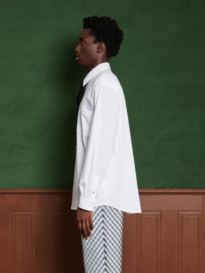 Menswear Shirts Sister Jane Lilian Tie Shirt Pearl White