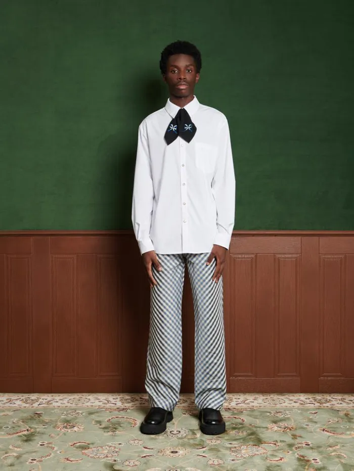 Menswear Shirts Sister Jane Lilian Tie Shirt Pearl White