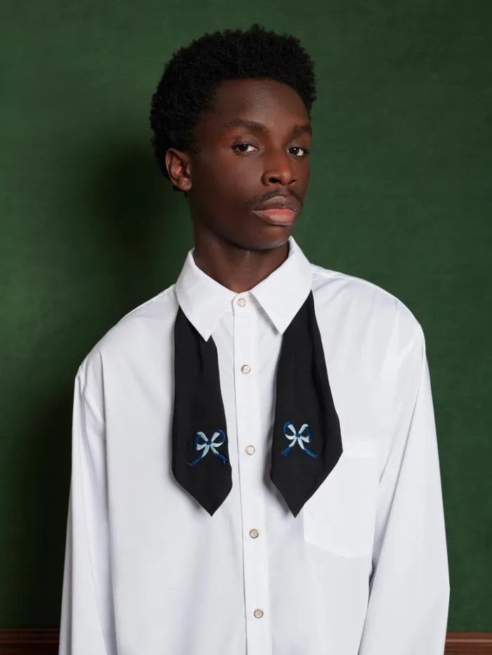 Menswear Shirts Sister Jane Lilian Tie Shirt Pearl White