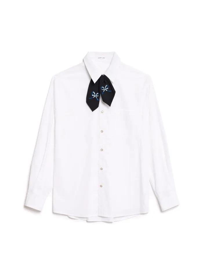 Menswear Shirts Sister Jane Lilian Tie Shirt Pearl White
