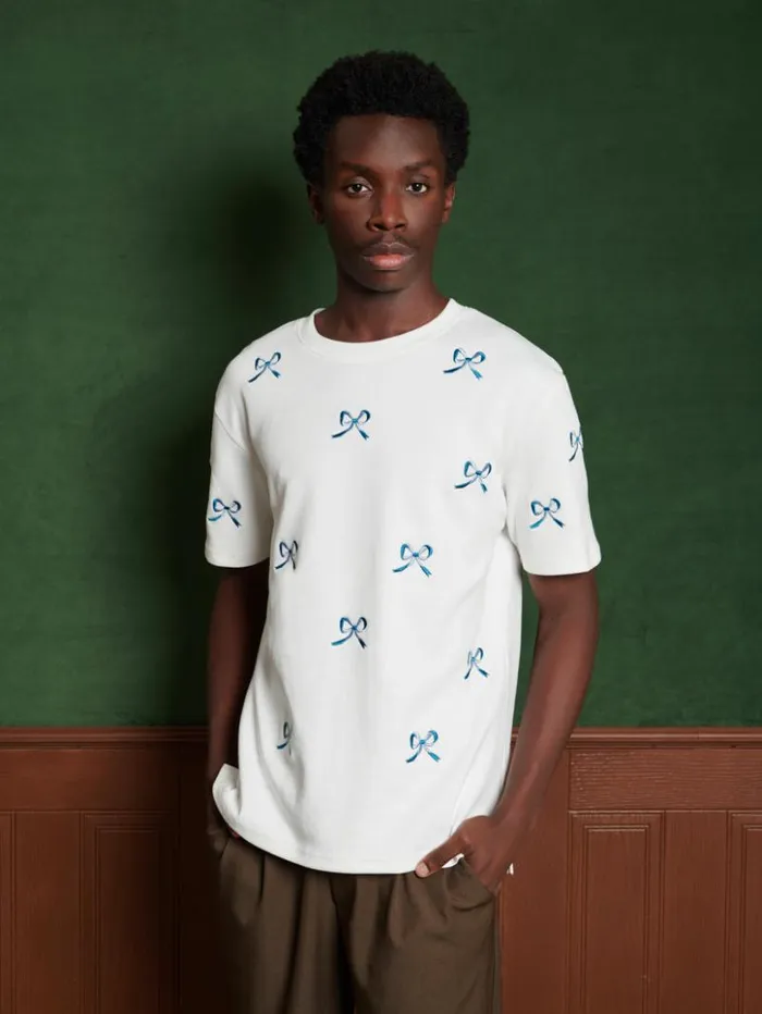 Menswear Shirts Sister Jane Rory Bow Shirt Pearl White