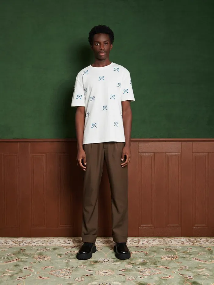 Menswear Shirts Sister Jane Rory Bow Shirt Pearl White